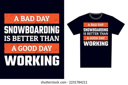 Snowboarding T Shirt Design Template Vector