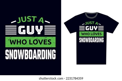 Snowboarding T Shirt Design Template Vector