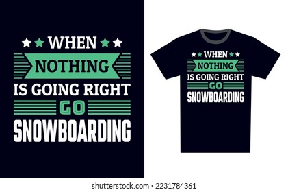 Snowboarding T Shirt Design Template Vector