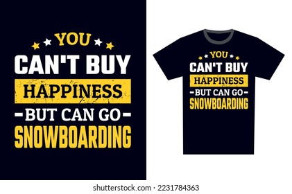 Snowboarding T Shirt Design Template Vector