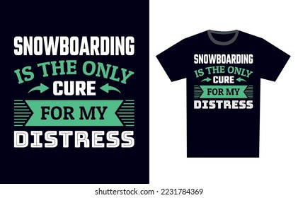 Snowboarding T Shirt Design Template Vector