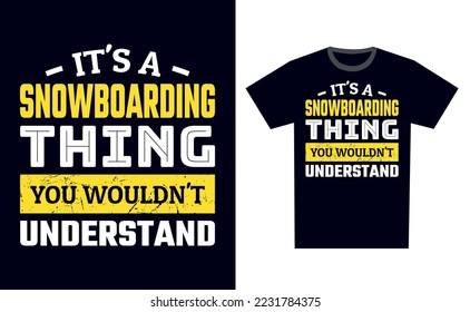 Snowboarding T Shirt Design Template Vector