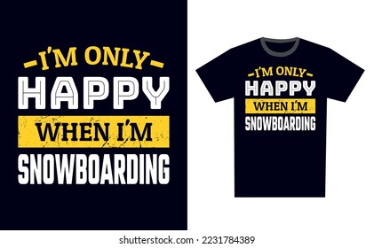 Snowboarding T Shirt Design Template Vector