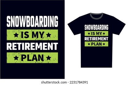 Snowboarding T Shirt Design Template Vector