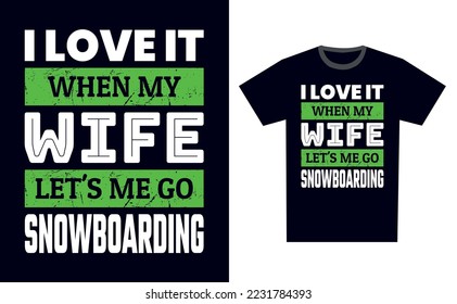 Snowboarding T Shirt Design Template Vector