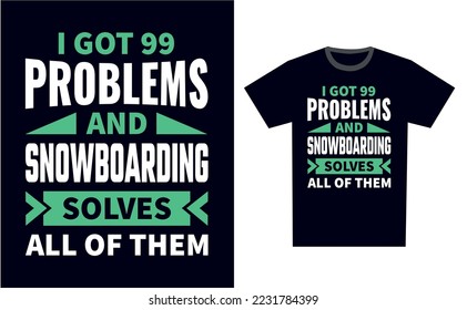 Snowboarding T Shirt Design Template Vector