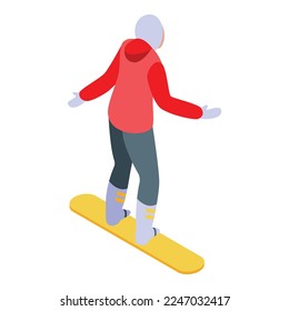 Snowboarding team icon isometric vector. Sport school. Sport active