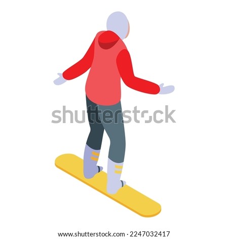 Snowboarding team icon isometric vector. Sport school. Sport active