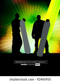 Snowboarding vector
