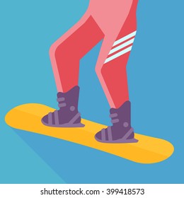 snowboarding in vector flat design