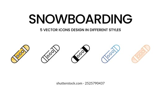 Conjunto de iconos vectoriales de snowboard ilustración de stock