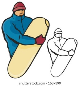 Snowboarding vector illustration.
