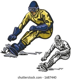 Snowboarding vector illustration.