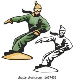Snowboarding vector illustration.