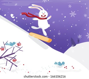 Snowboarding (vector illustraton)