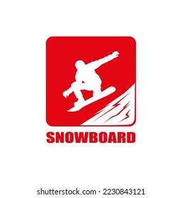 Snowboarding Winter Sport Logo red colour silhouette