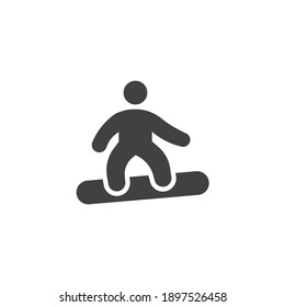 Snowboarding, winter sport vector icon. filled flat sign for mobile concept and web design. Snowboarder glyph icon. Symbol, logo illustration. Vector graphics