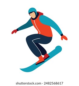 Snowboarden Wintersport Action Vektorillustration