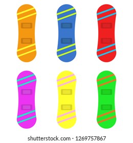 Snowboards. Set of snowboards. Winter. Logo snowboards. Vector illustration. EPS 10.