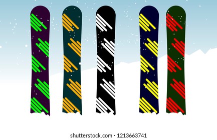 Snowboards as winter equipment