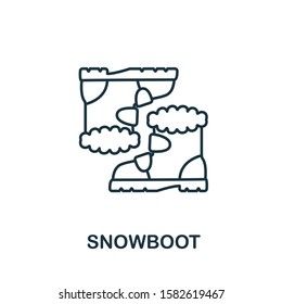 Snowboot icon from winter collection. Simple line element Snowboot for templates, web design and infographics