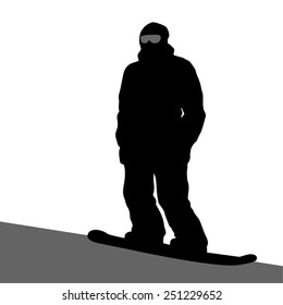Snowborders. Man. Illustration.