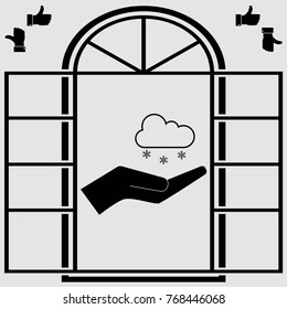 snow-capped cloud vector icon