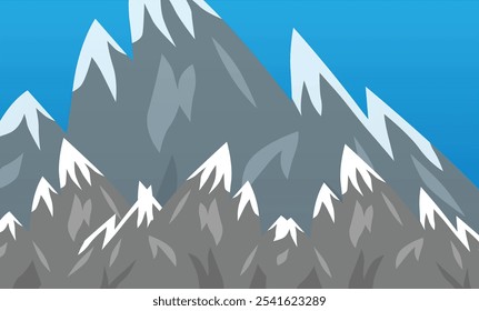 Montaña cubierta de nieve, que muestra picos escarpados con cimas cubiertas de nieve, perfecto para paisajes de invierno, gráficos de aventura y diseños con temas de naturaleza