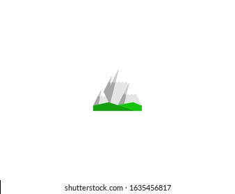 Snowcapped mountain vector flat icon. Isolated snow capped mountain emoji illustration 