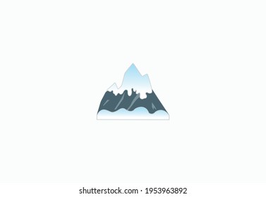 Snowcapped Mountain Vector Flat Icon. Isolated Snow Capped Mountain Emoji Illustration