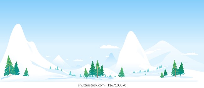 Snowcapped Mountains Panorama Landscape Background