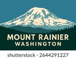 The snow-capped peaks of Mount Rainier in Washington create a majestic winter wonderland, where towering glaciers and pristine snow-covered terrain offer a serene and peaceful landscape