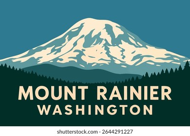 The snow-capped peaks of Mount Rainier in Washington create a majestic winter wonderland, where towering glaciers and pristine snow-covered terrain offer a serene and peaceful landscape