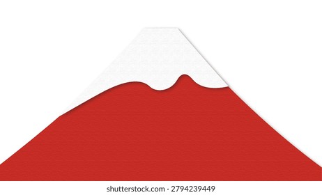 Snow-capped red Mount Fuji vector illustration, Japanese new yea