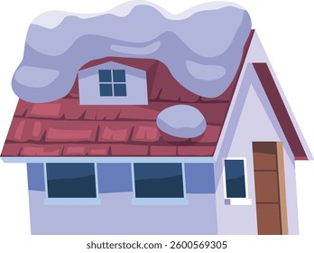 Snow-covered home building after blizzard
