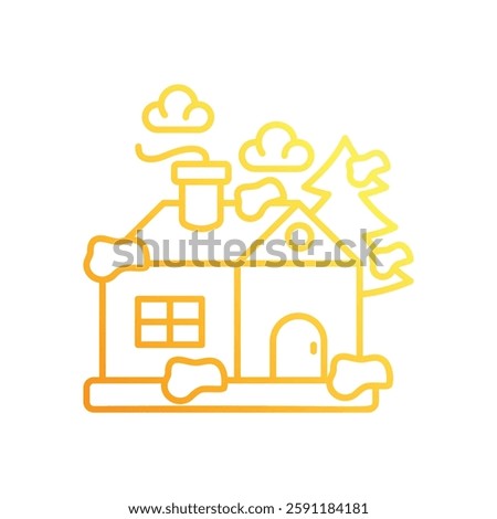 Snow-covered house vector icon stock illustration