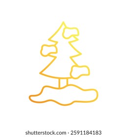 Snow-covered tree vector icon stock illustration