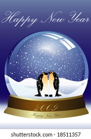 snow-dome against a blue background, vector