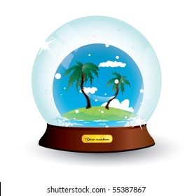 snow-dome holiday vacation theme vector
