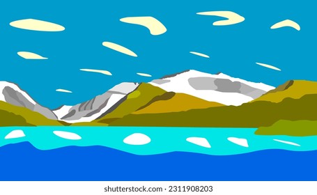 Snowdon with llyn padarn in winter