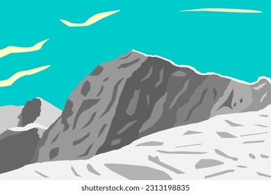 Snowdon summit poster art vector
