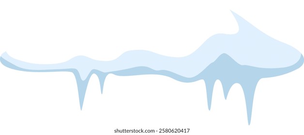 Snowdrift adorned with icicles hanging down, creating a picturesque winter wonderland, perfect for Christmas or winter themed projects and designs