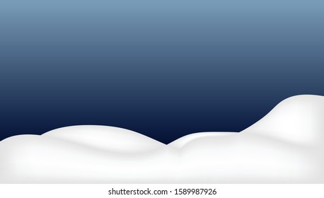 Snowdrift. Concept of Merry Christmas and Happy New Year. Snowdrifts on transparent. Frozen hills with snowbanks texture, empty snowbank fields panorama. Game art concept.