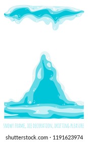 Snowdrift. A snow pile for decorating your Design. Colorful hand drawn vector stock illustration.