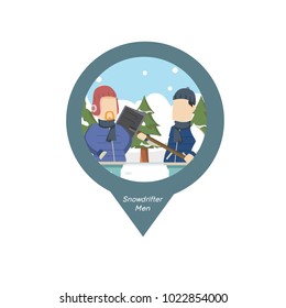 Snowdrifter Men Pin Map