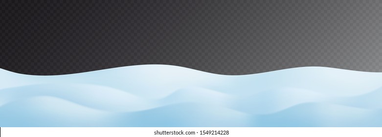 Snowdrifts on transparent background, panoramic image, vector illustration, EPS10