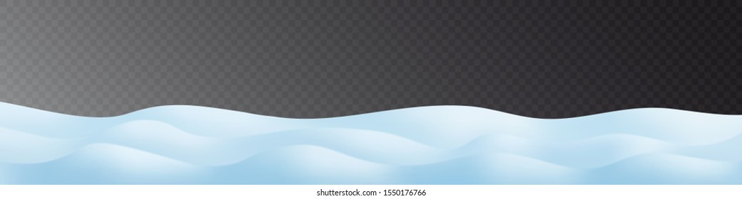 Snowdrifts on transparent background, panoramic image, vector illustration, EPS10