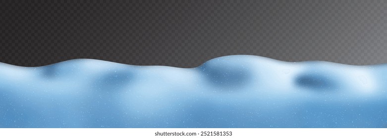 Snowdrifts em fundo transparente, imagem panorâmica, ilustração de inverno