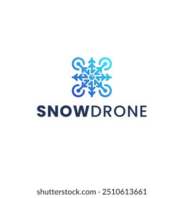 Snowdrone diseño de Vector de logotipo moderno