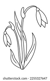 Doodle de nieve segundo. Ilustración del vector de contorno dibujado a mano.
